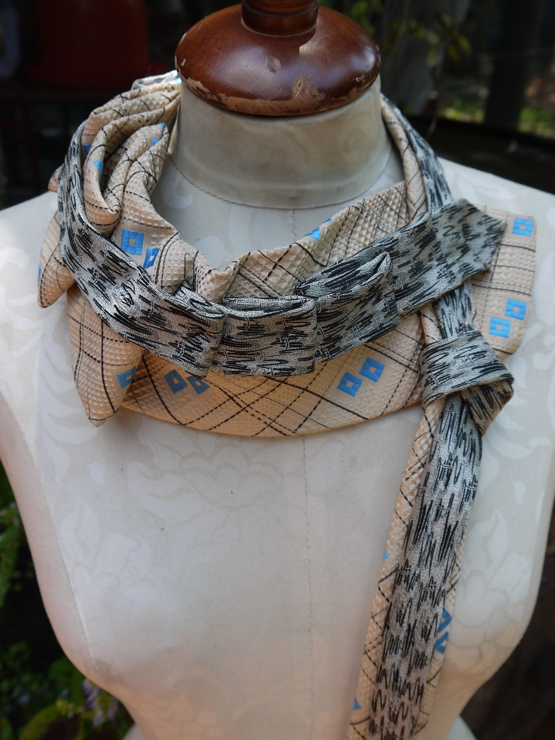 Elegant Blue and Green Striped Tie