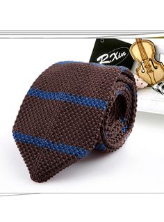 Classic Blue and White Striped Necktie