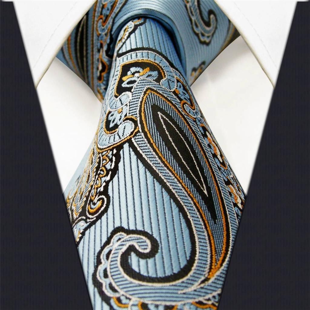 Classic Blue Paisley Patterned Tie