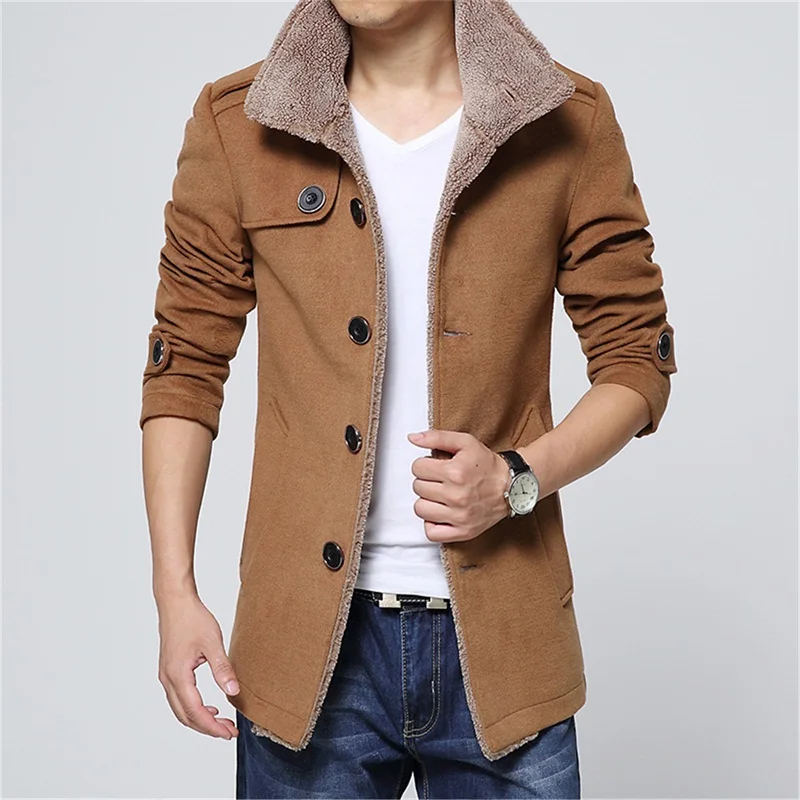 Stylish high-quality wool trench coat for a sophisticated winter look.