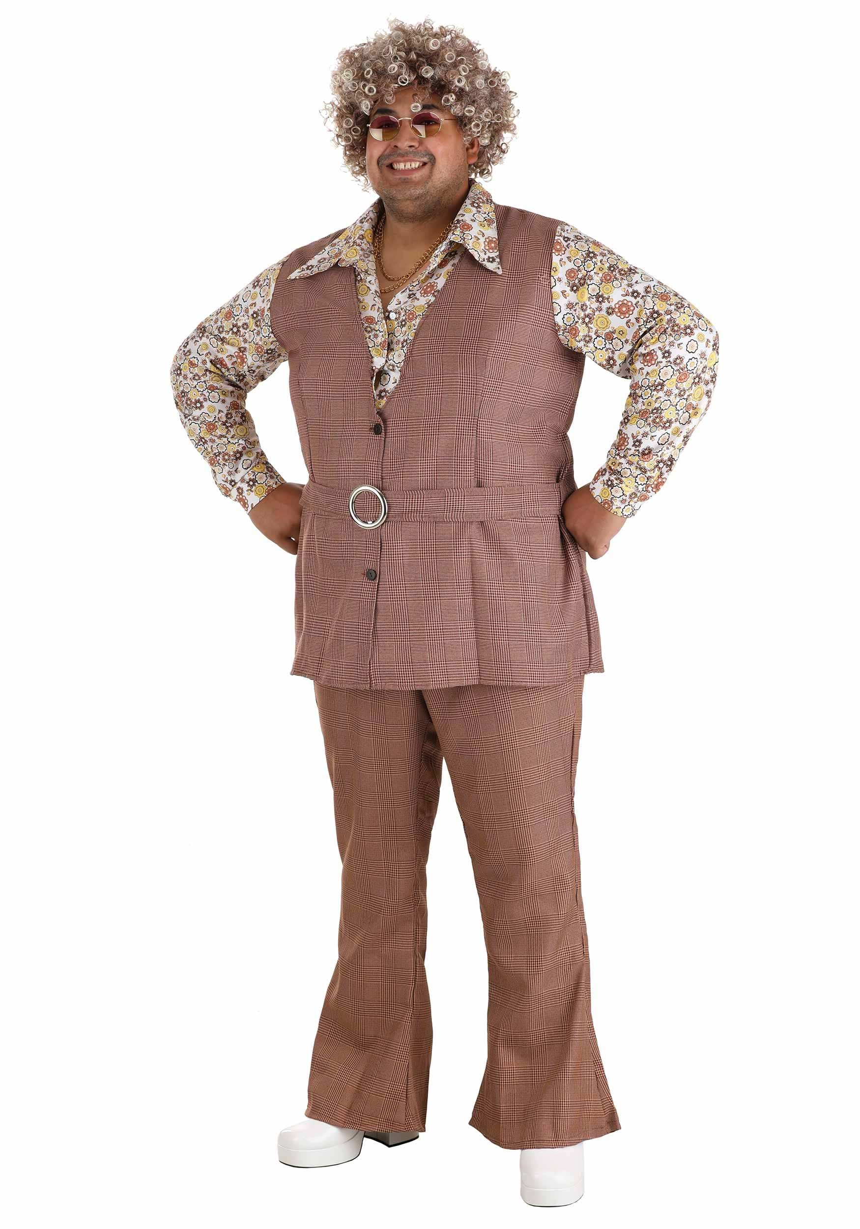 Groovy 70s Plus-Size Vest Costume for a Retro Vibe!