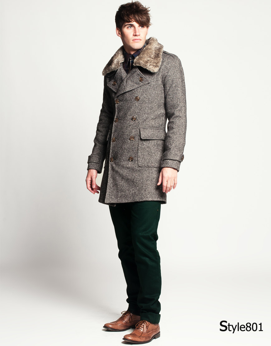 Vintage elegance meets modern style with this sophisticated tweed coat and leather jacket pairing.