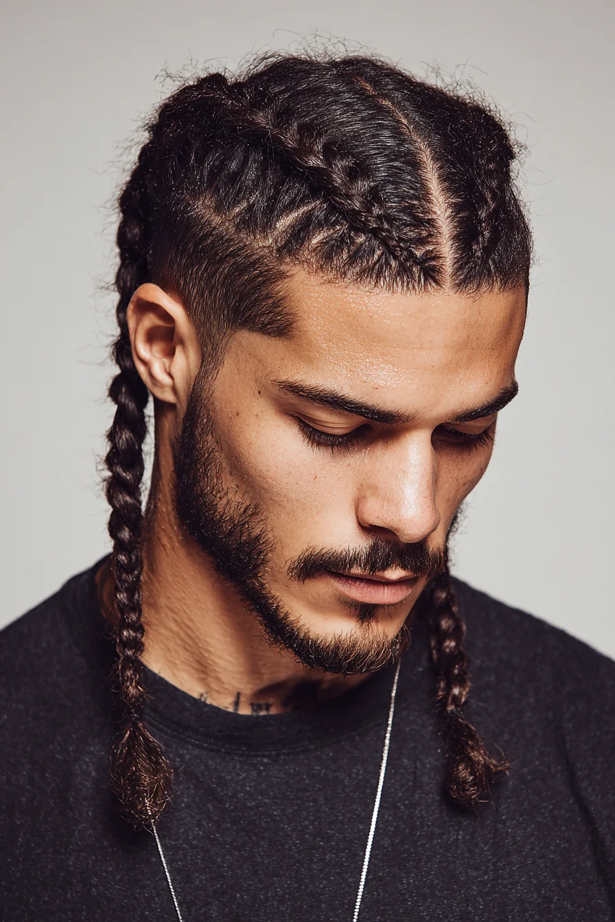 Boxer Braids with Tapered Sides — Mens Cornrow Look