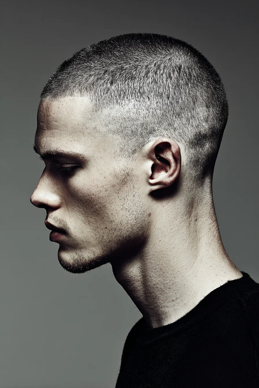 Classic Buzz Cut with Low Fade — Mens Short Crop & Taper