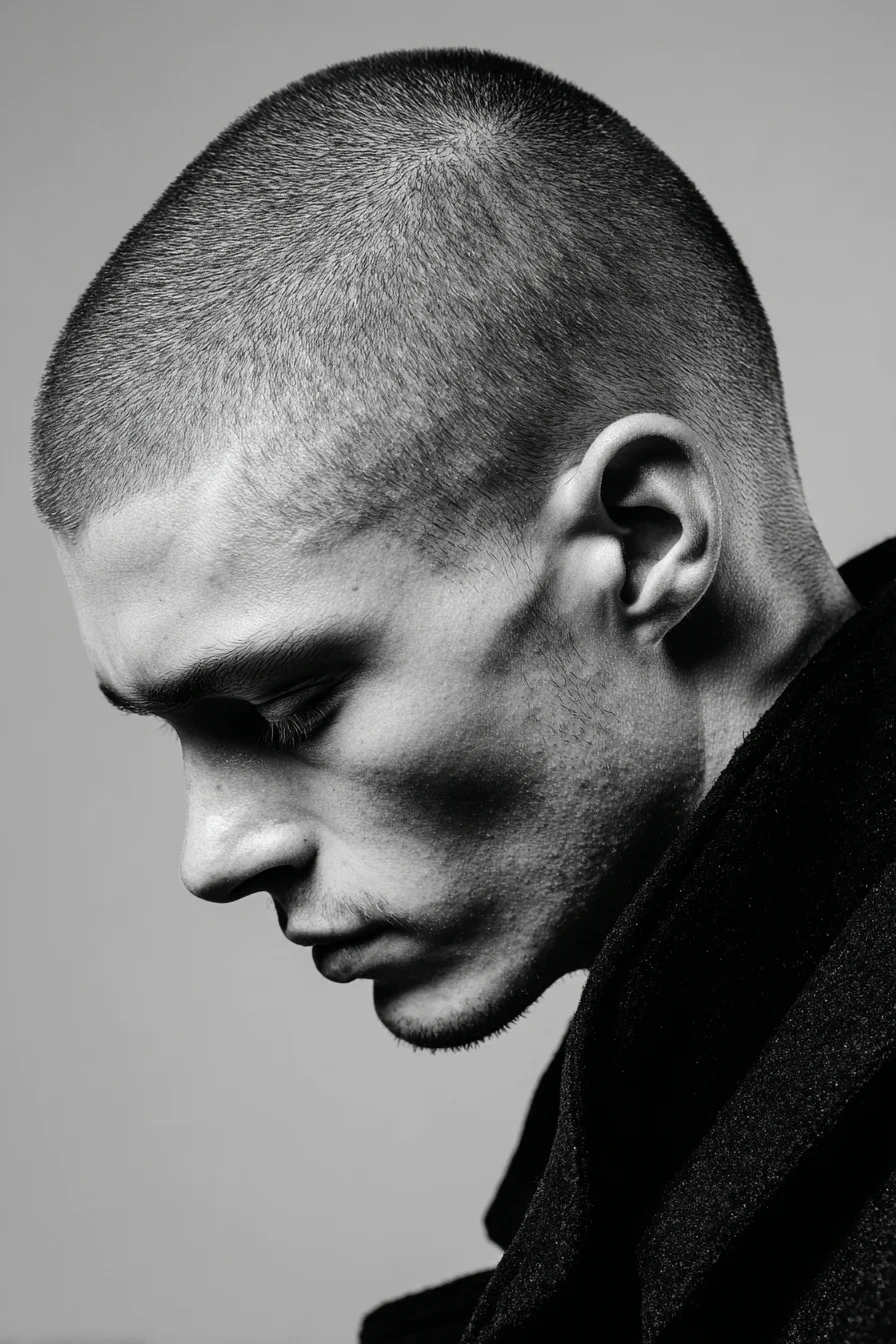 Classic Buzz Cut with Tapered Sides — Mens Short Haircut Guide