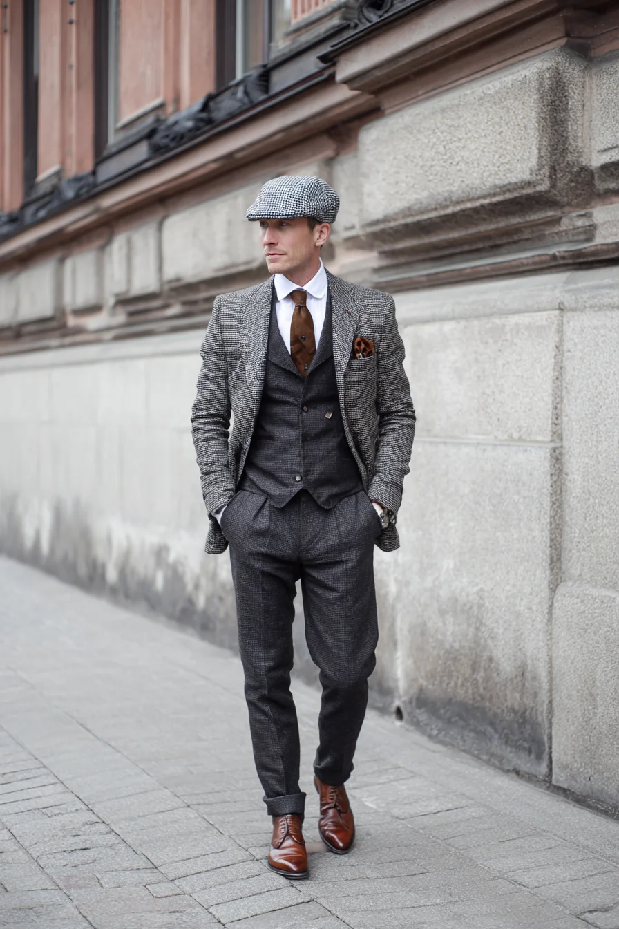 Classic Tweed Blazer & Waistcoat Ensemble for Modern Gentlemen