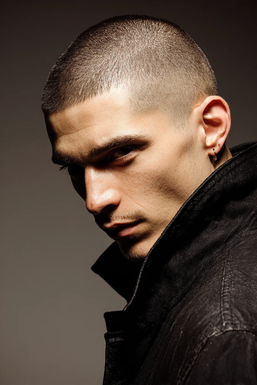 Cropped Buzz Cut with Low Fade — Mens Short Haircut