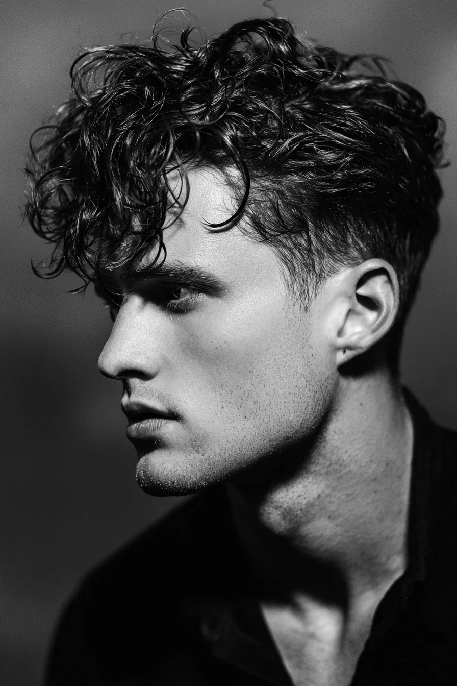 Curly Textured Top with Tapered Sides — Modern Mens Hairstyle