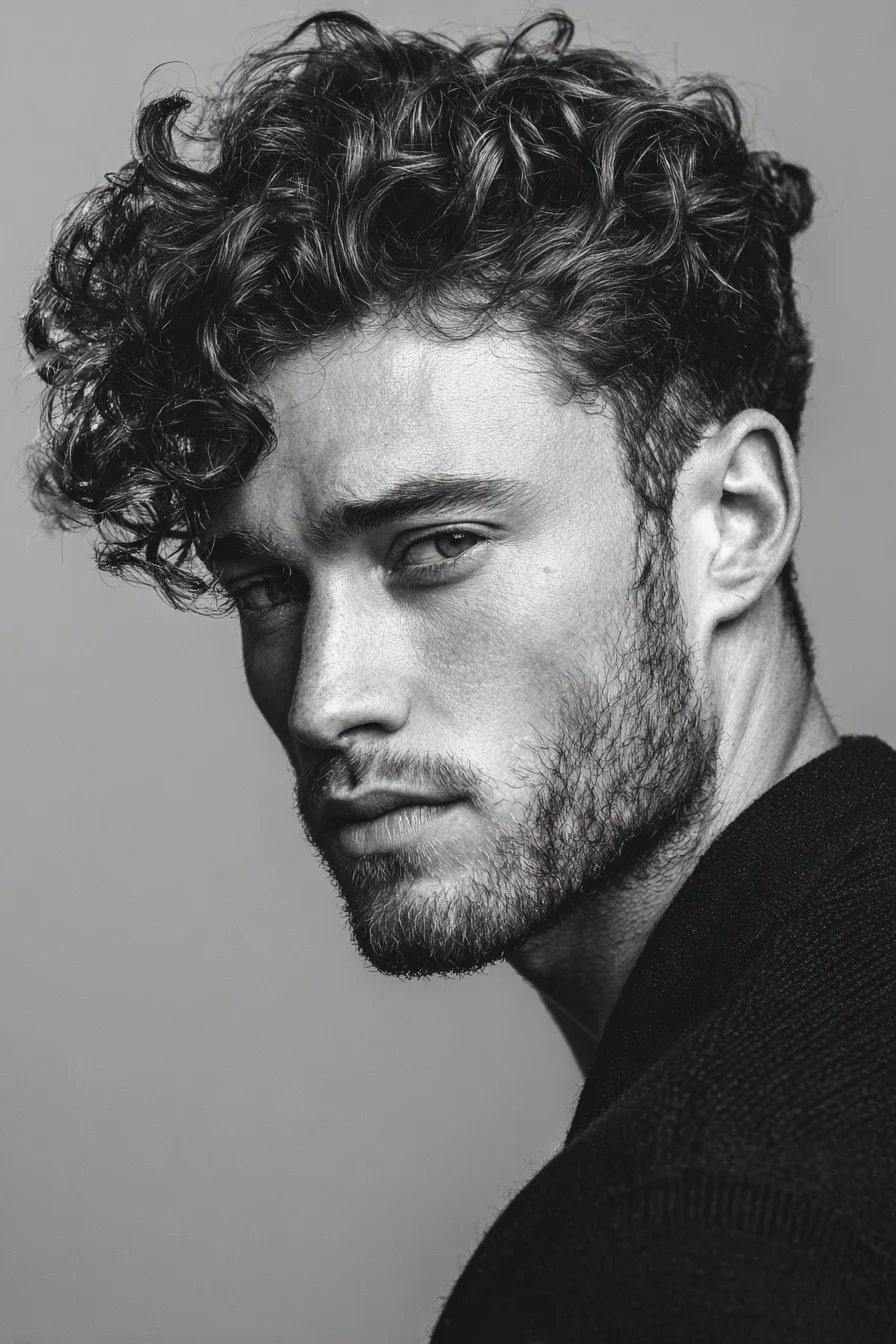 Curly Textured Top with Tapered Sides — Modern Mens Hairstyle
