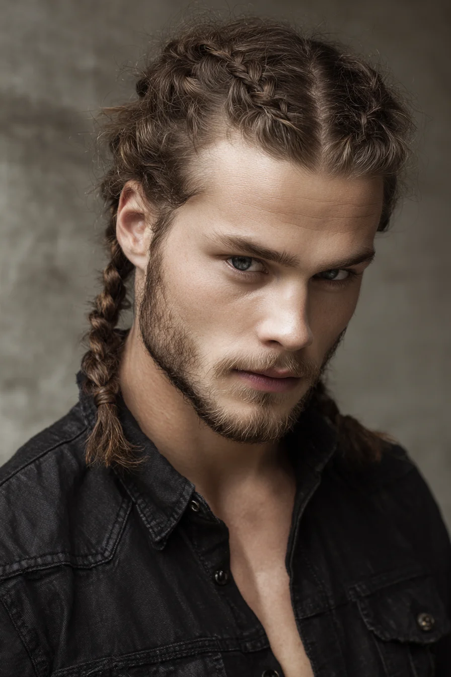 Double Dutch Braids for Men — Braided Long Hair Style