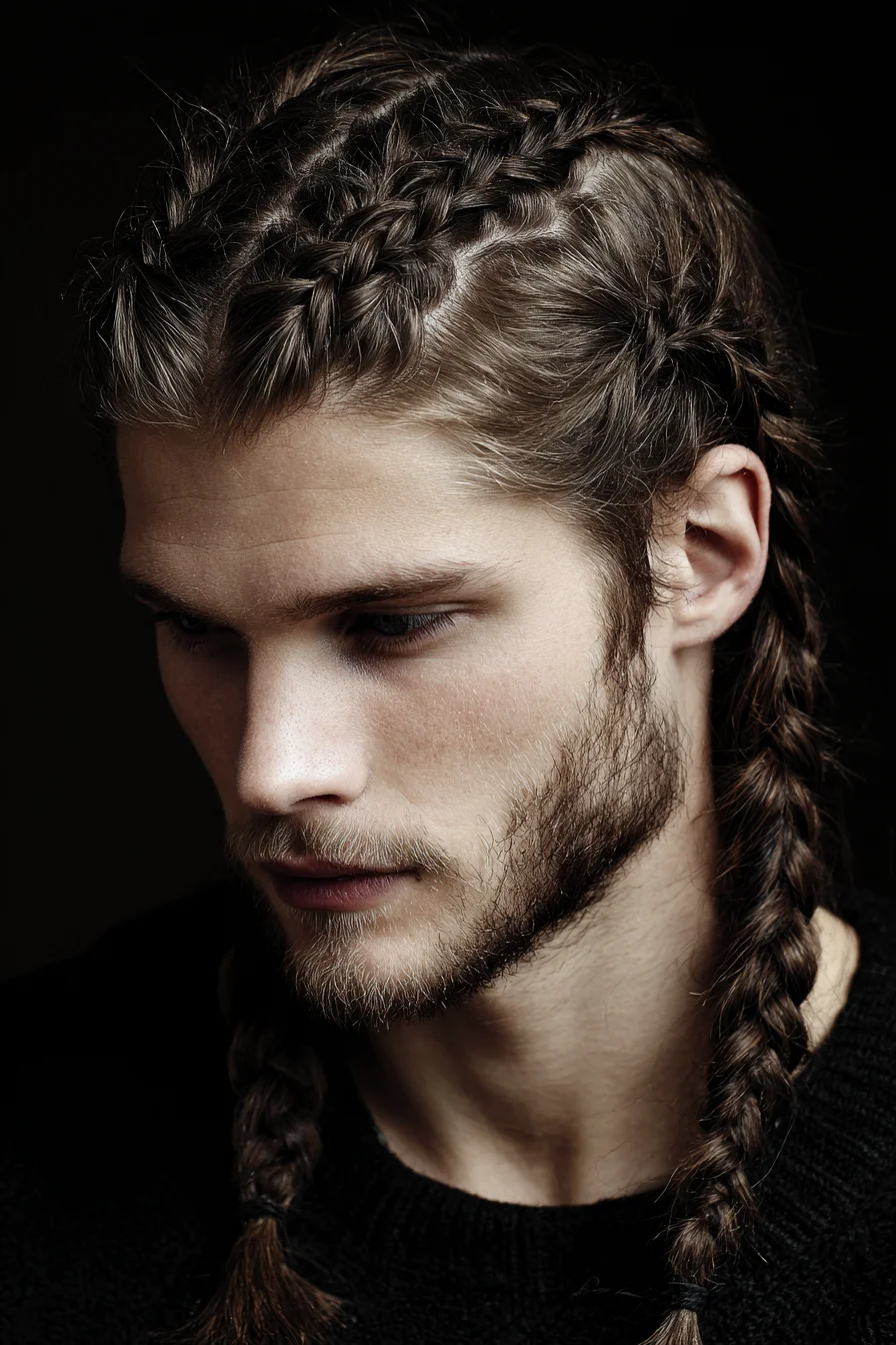 Double Dutch Braids for Men — Long Hair Braided Style