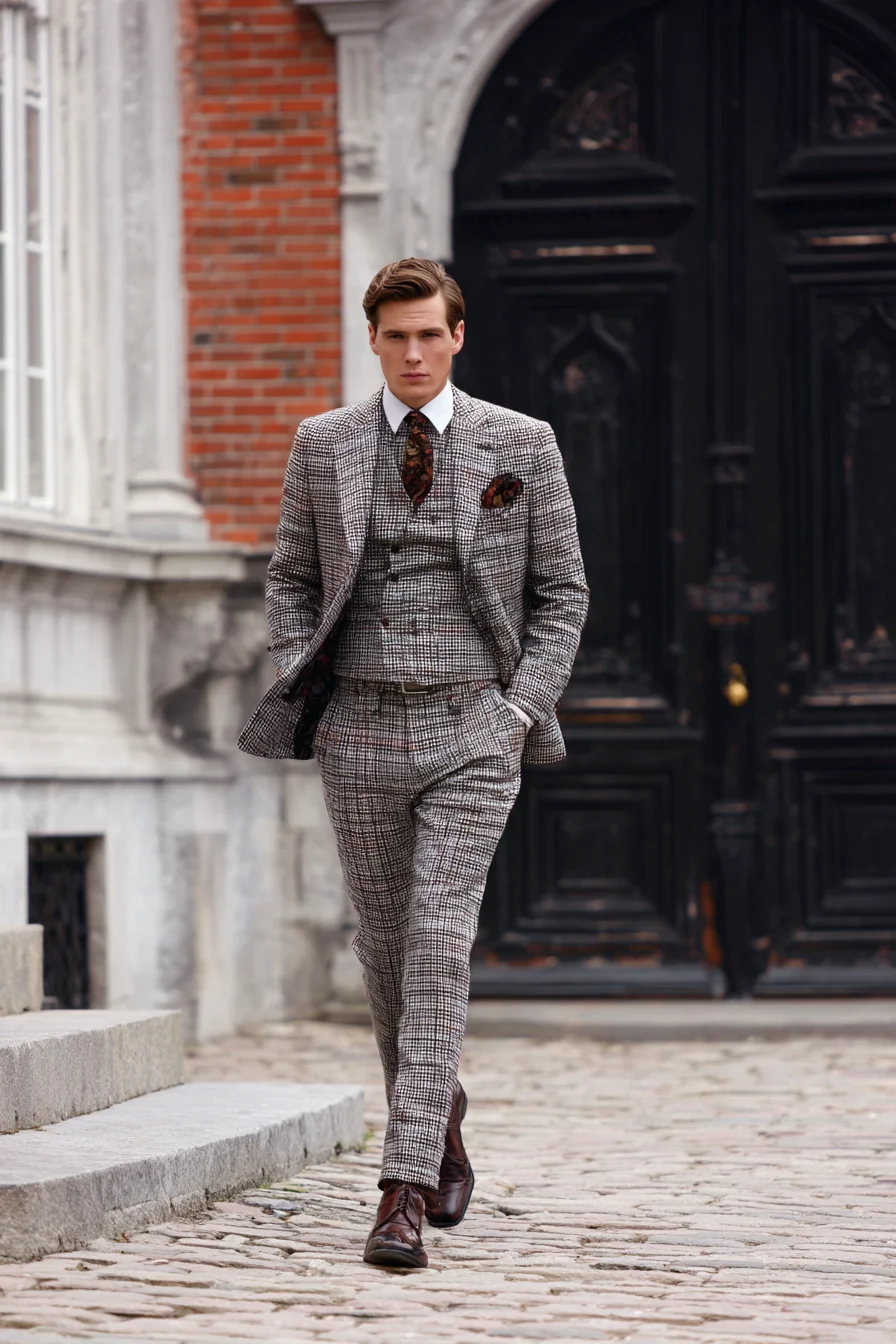 Glen Plaid Three‑Piece Suit — Modern Classic for Business & Smart Events