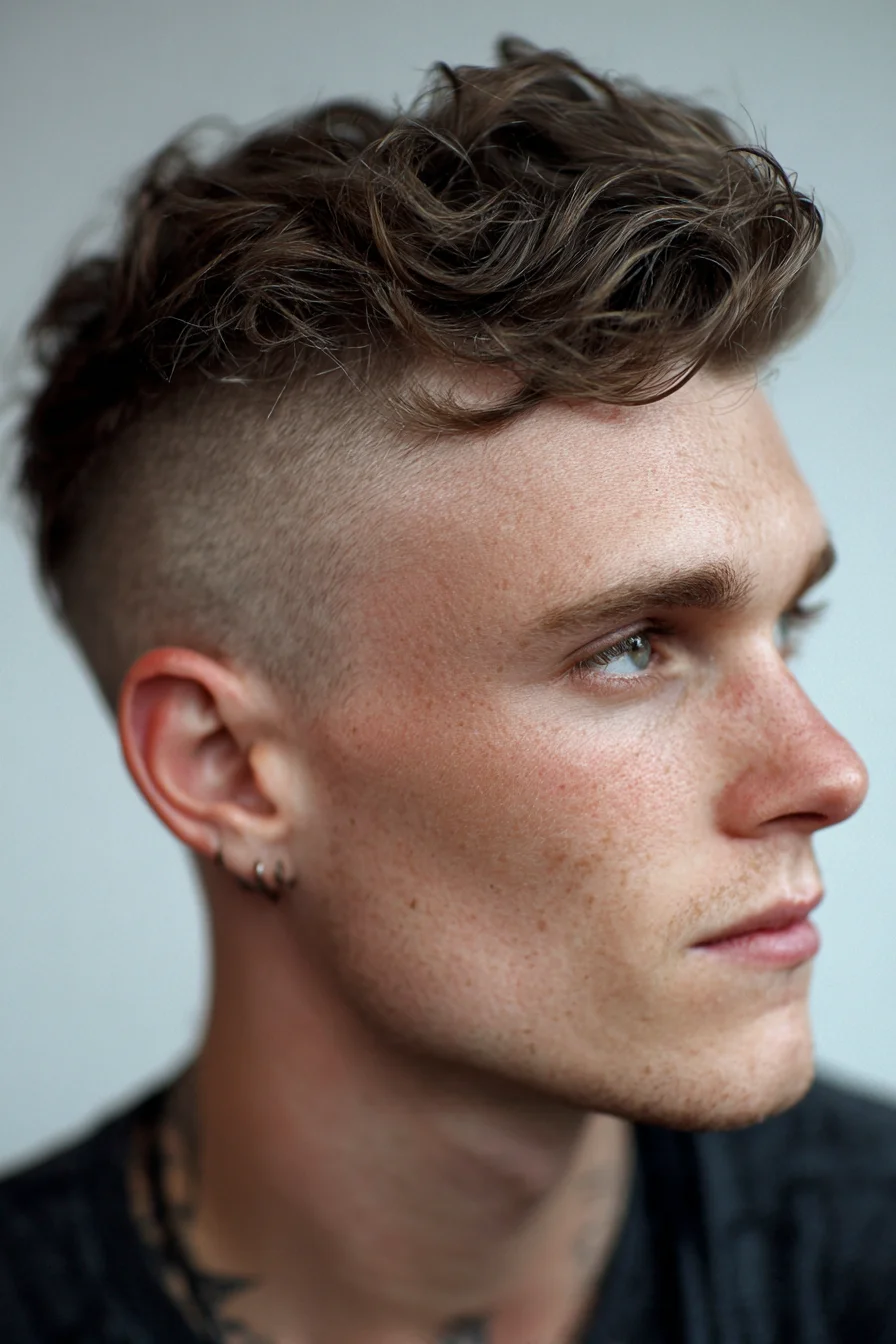 High Skin Fade with Wavy Textured Top