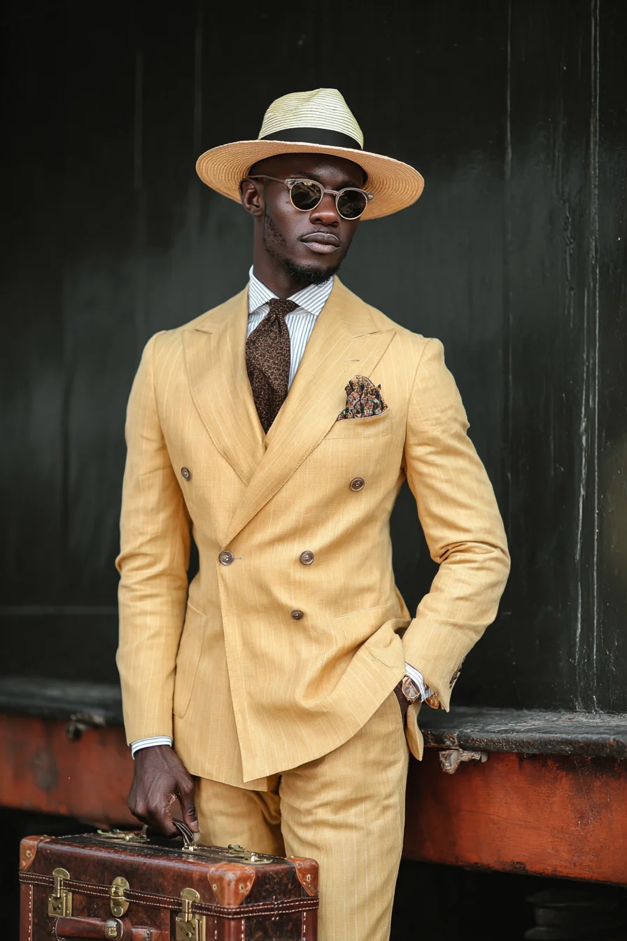 Light-Tan Double-Breasted Suit — Modern Summer Tailoring & Smart Casual Styling