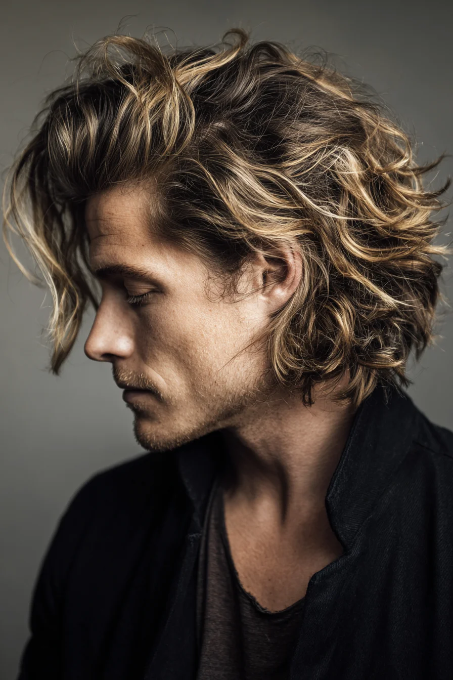 Medium-Length Wavy Textured Haircut for Men