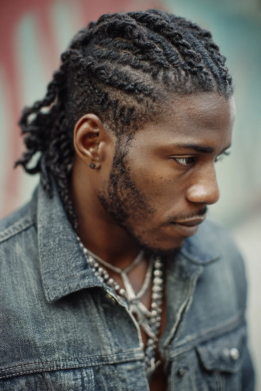 Mens Cornrow Twists with Tapered Sides — Textured Protective Style