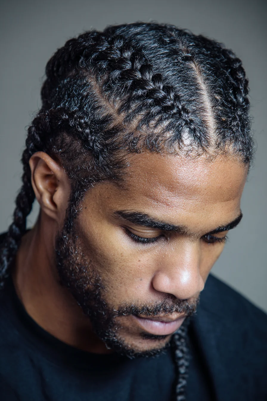 Mens Cornrows: Clean Center-Part Braids for Natural and Textured Hair