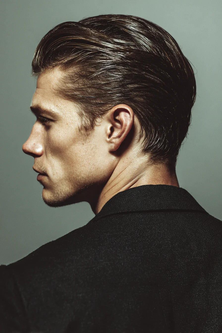 Mens Slicked-Back Taper — Classic Sleek Back Hairstyle