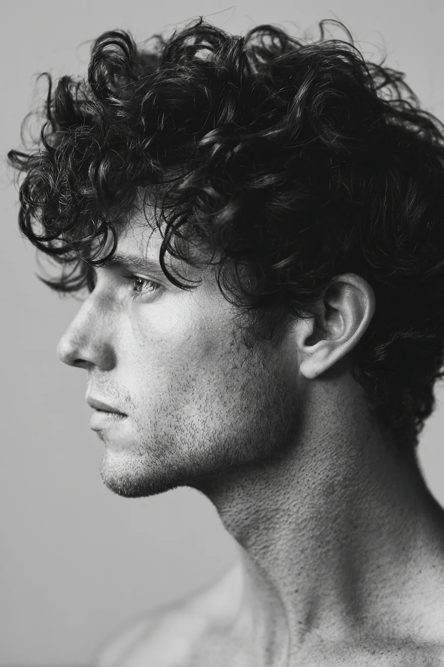 Mens Textured Curly Crop with Natural Volume