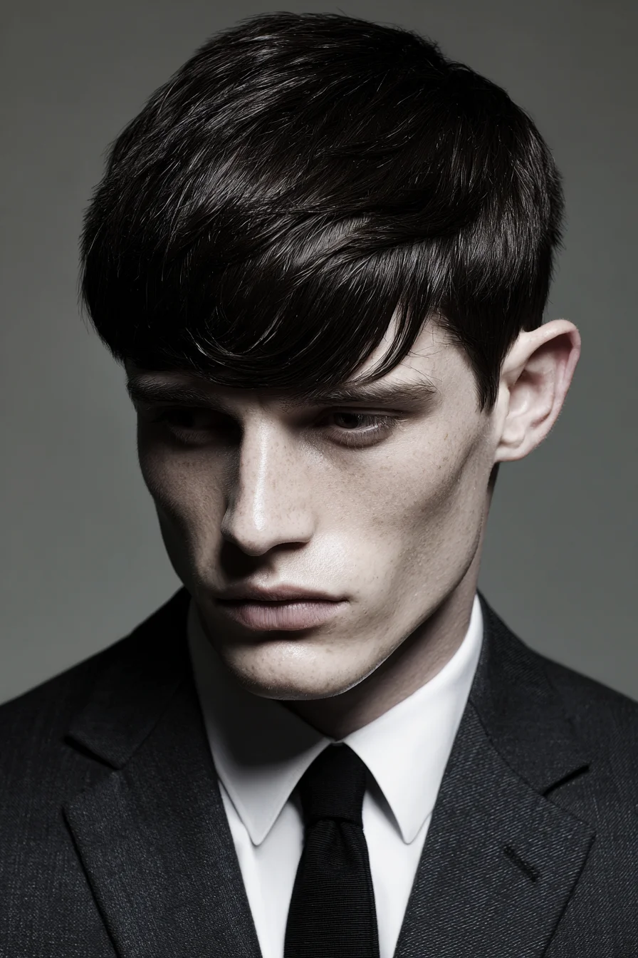 Modern Textured Crop with Forward Fringe — Mens Short Hairstyle