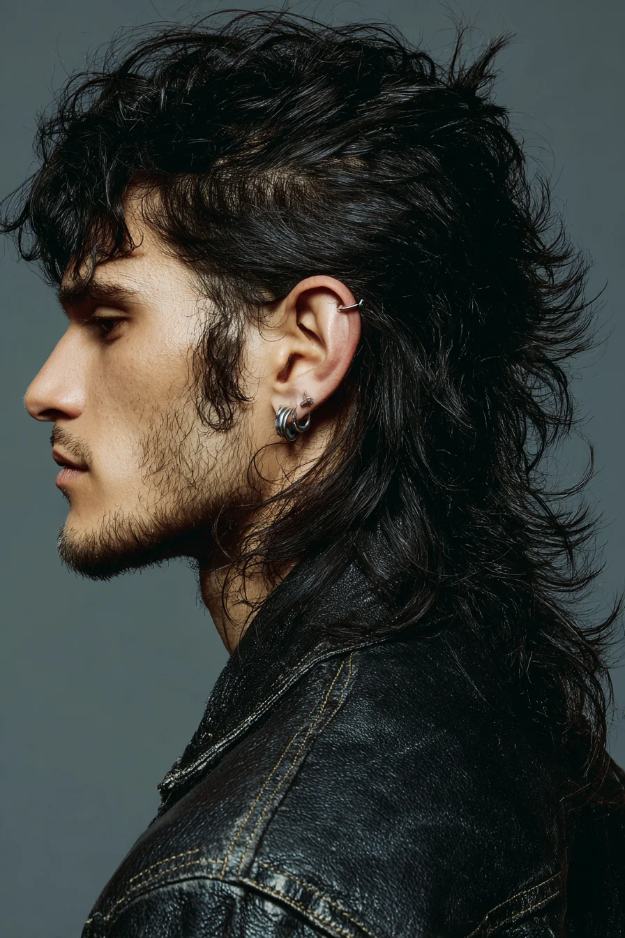 Modern Textured Mullet for Men — Layered Long Shag