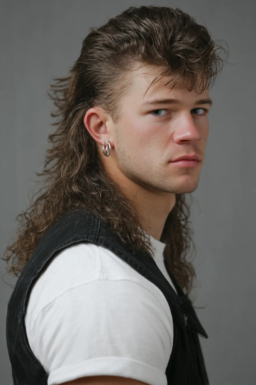 Modern Textured Mullet for Men — Short Sides, Long Back