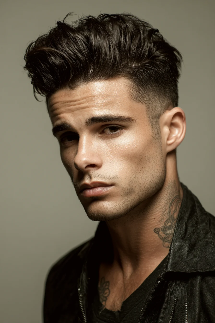 Modern Textured Quiff with Low Fade – Mens Haircut