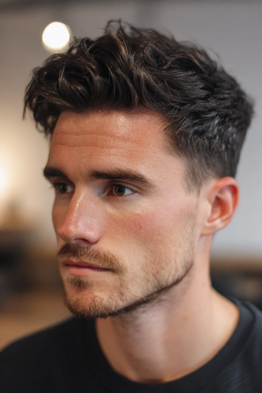 Modern Textured Quiff with Tapered Sides