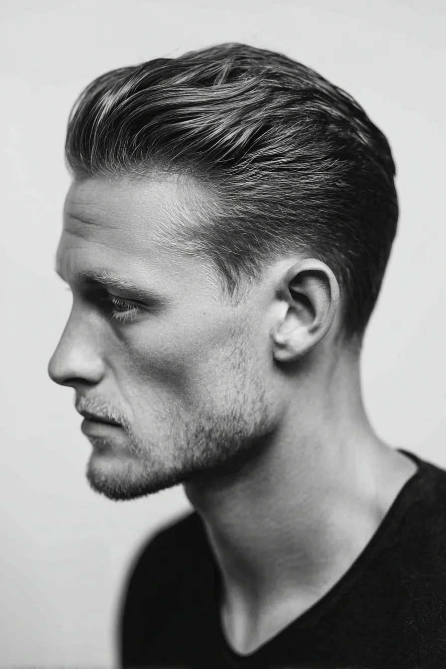 Modern Textured Slick Back with Tapered Sides