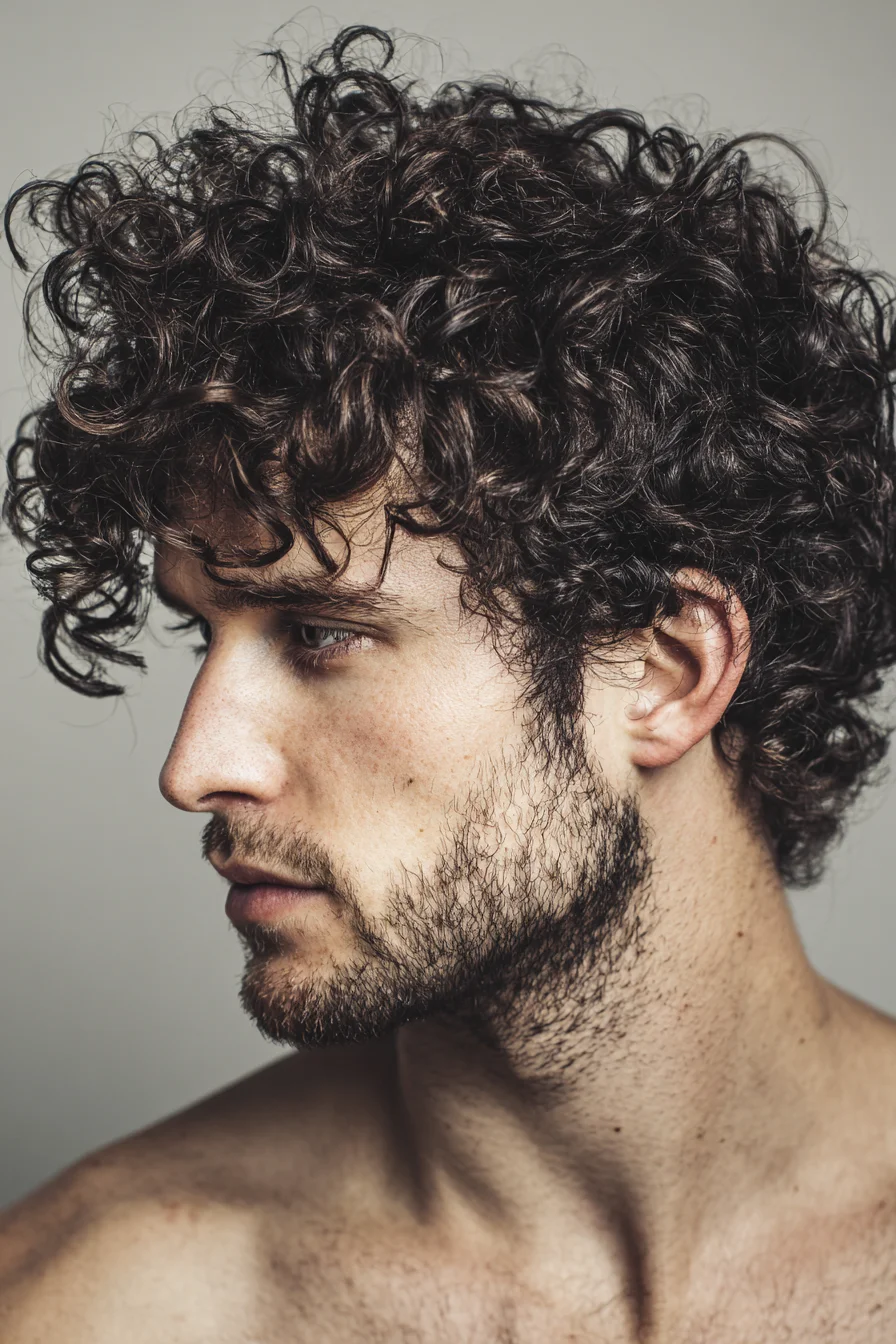 Natural Curly Top for Men — Textured Mid-Length Curls