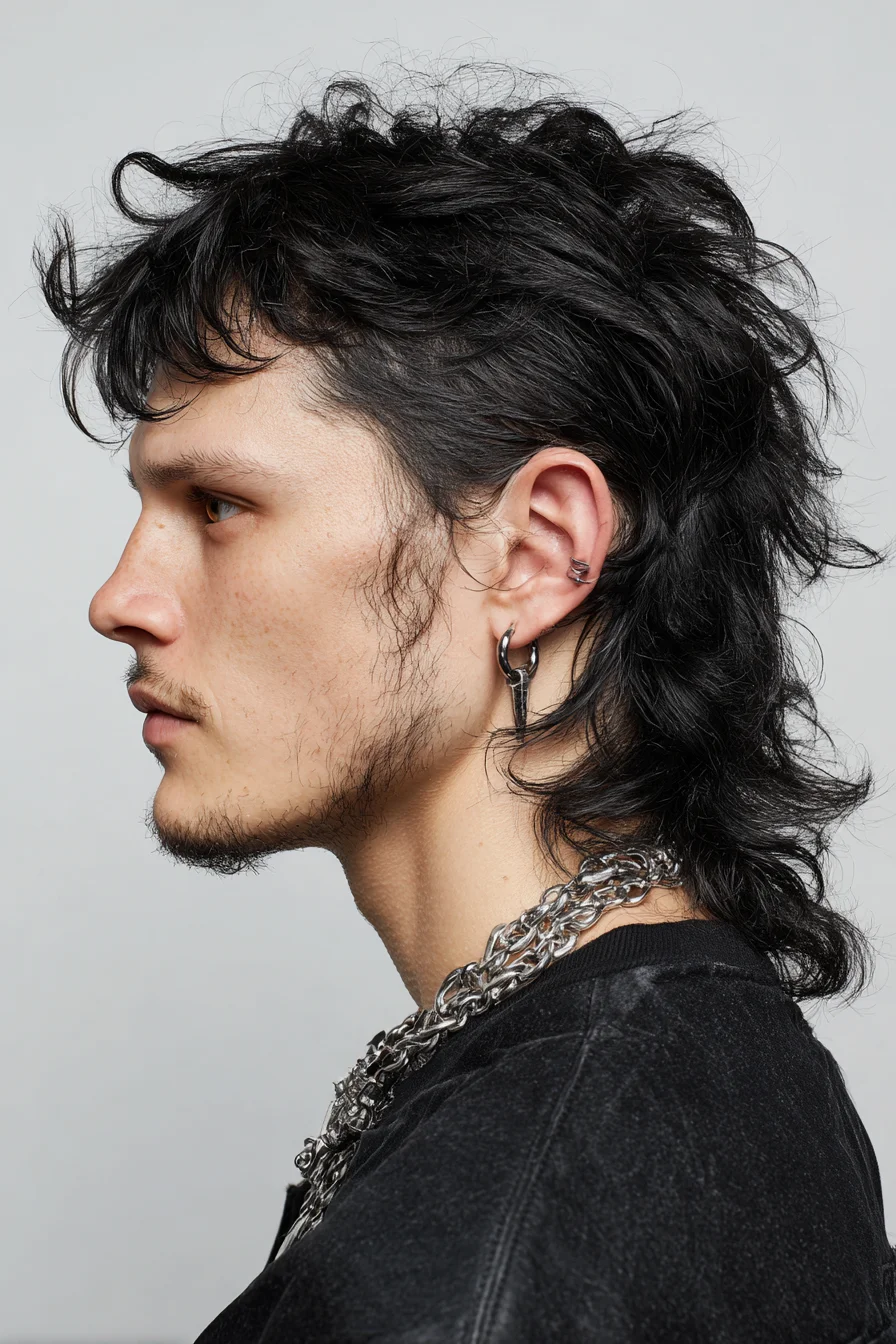 Shaggy Textured Mullet for Men — Tousled Fringe & Layered Back