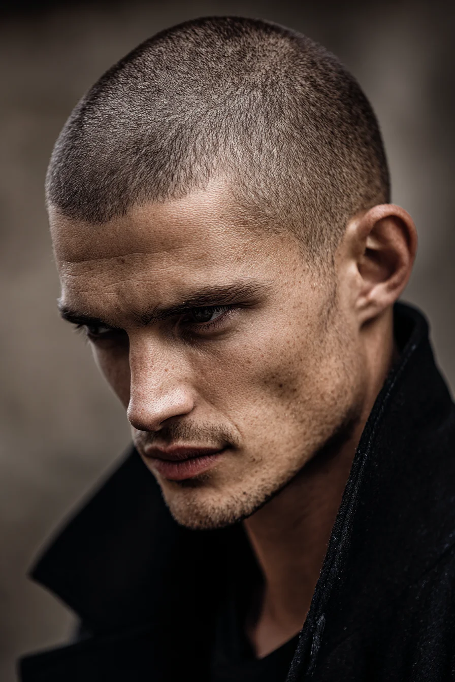 Short Buzz Cut with Clean Hairline - Modern Mens Low-Maintenance Crop