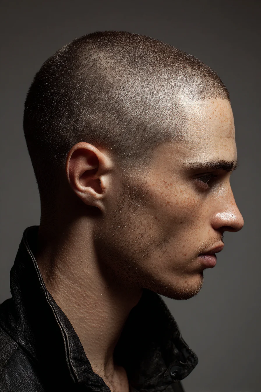 Short Buzz Cut with Clean Line-Up — Low-Maintenance Mens Short Haircut