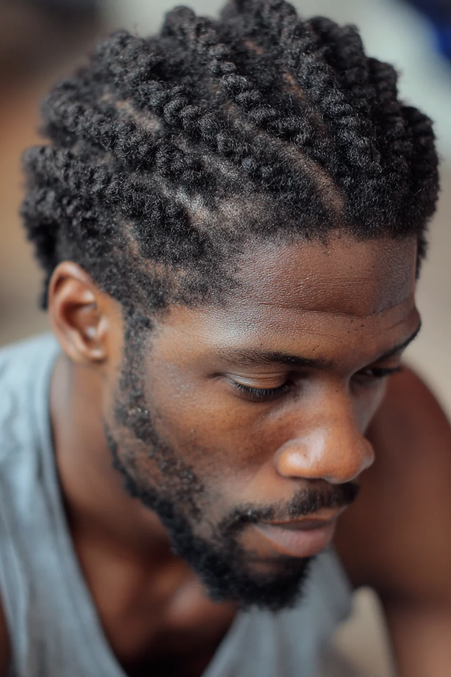 Short Mini Twists for Men — Defined Partings on Textured Type 4 Hair