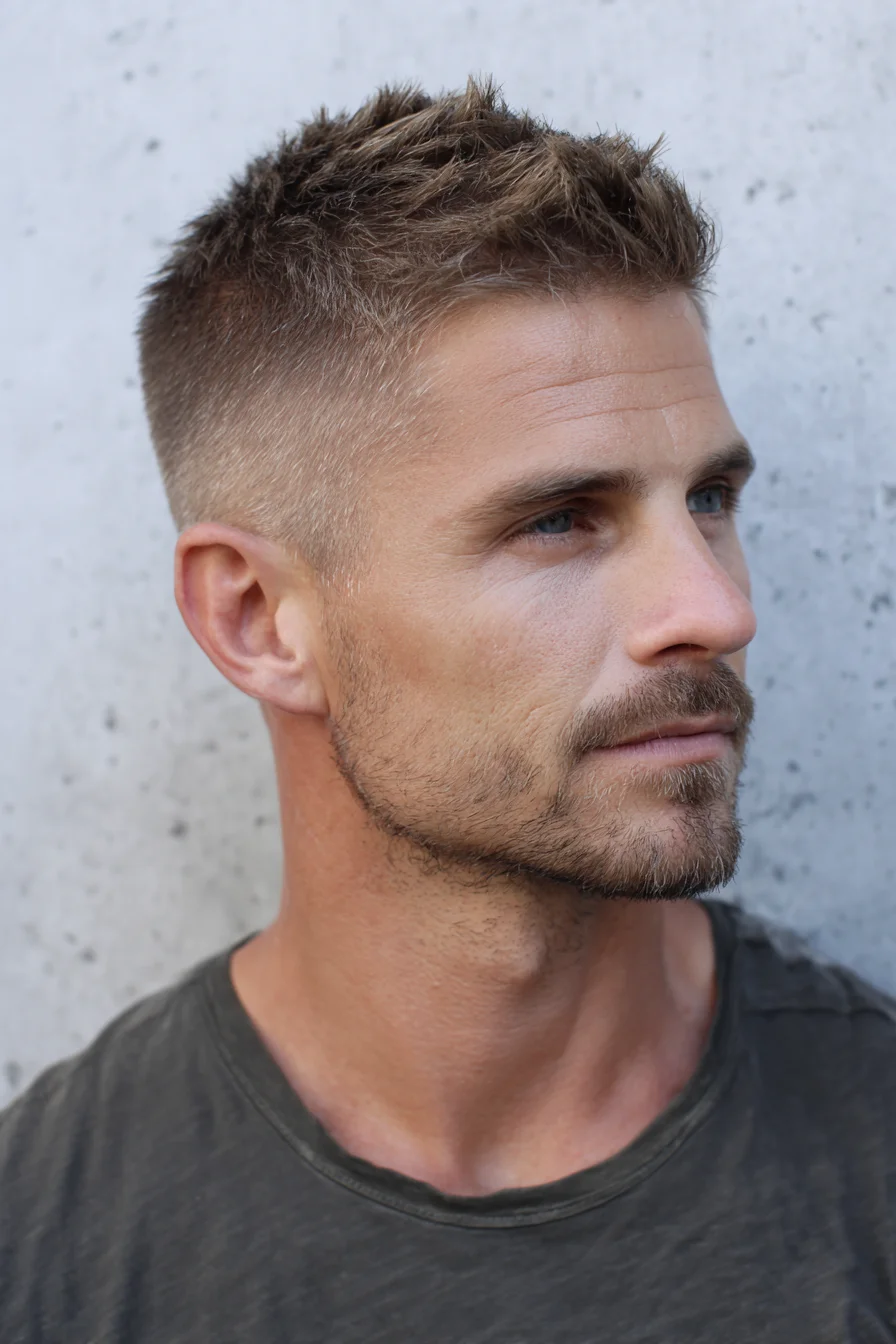 Short Textured Crop with High Fade — Modern Mens Spiky Top