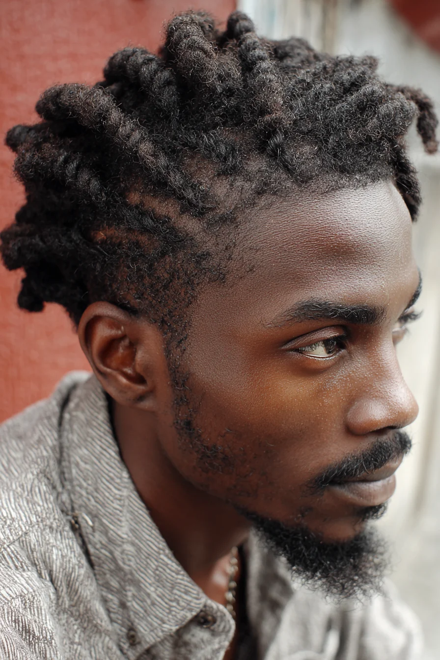 Short Textured Mini Twists with Tapered Sides — Mens Natural Hair Style