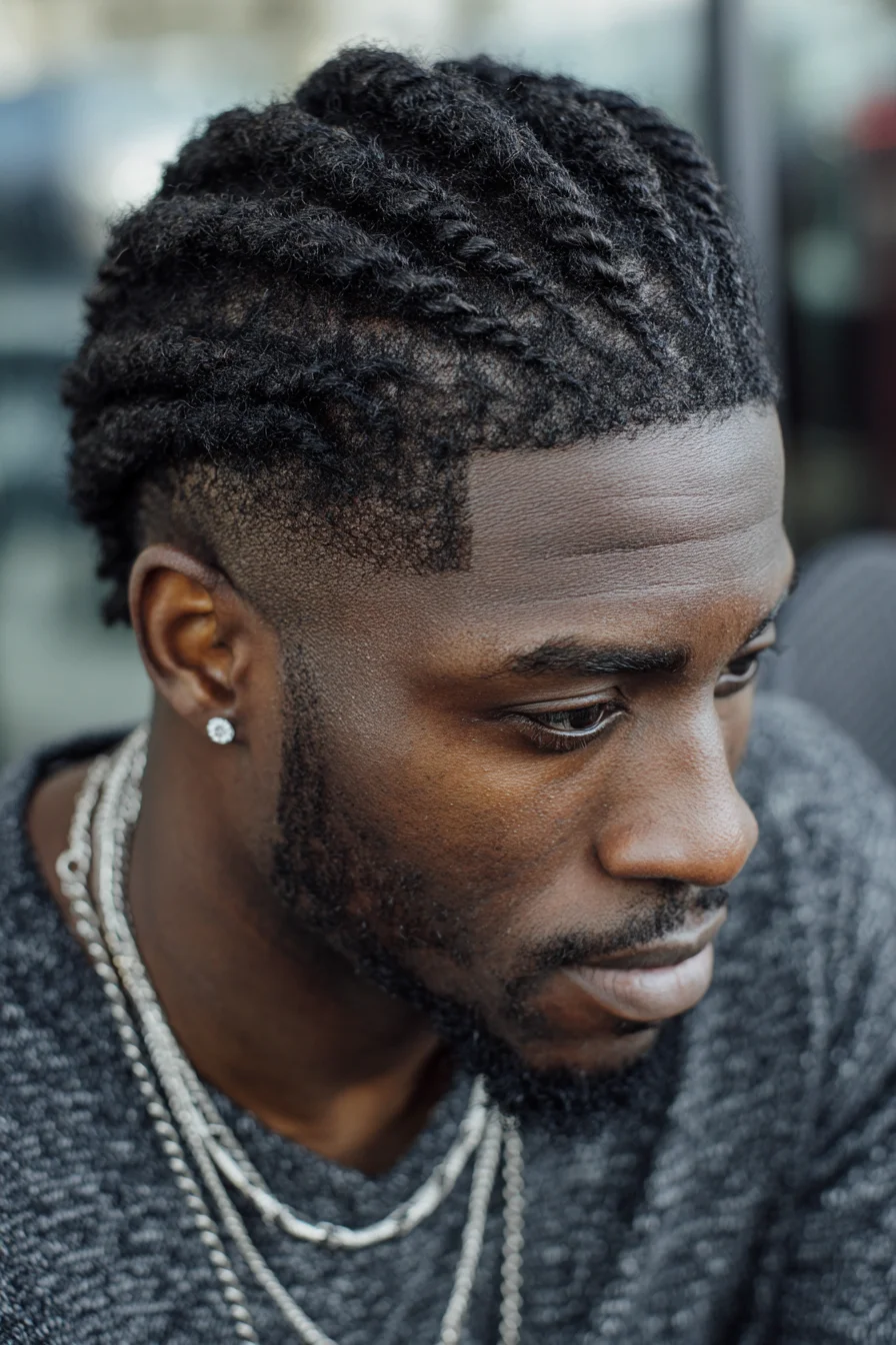 Short Twists with Low Fade — Textured Natural Men’s Hairstyle