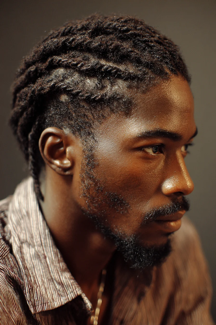 Short Two-Strand Twists with Tapered Sides — Mens Natural Hairstyle