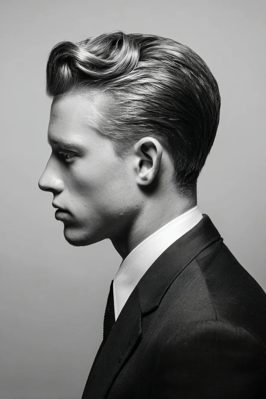 Sleek Side-Part Pompadour — Classic Mens Hairstyle