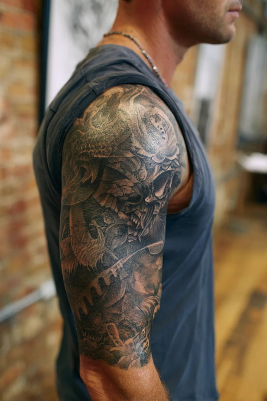 Sleeveless Tank Street Style for Men — Tattoo-Forward Casual Summer Outfit