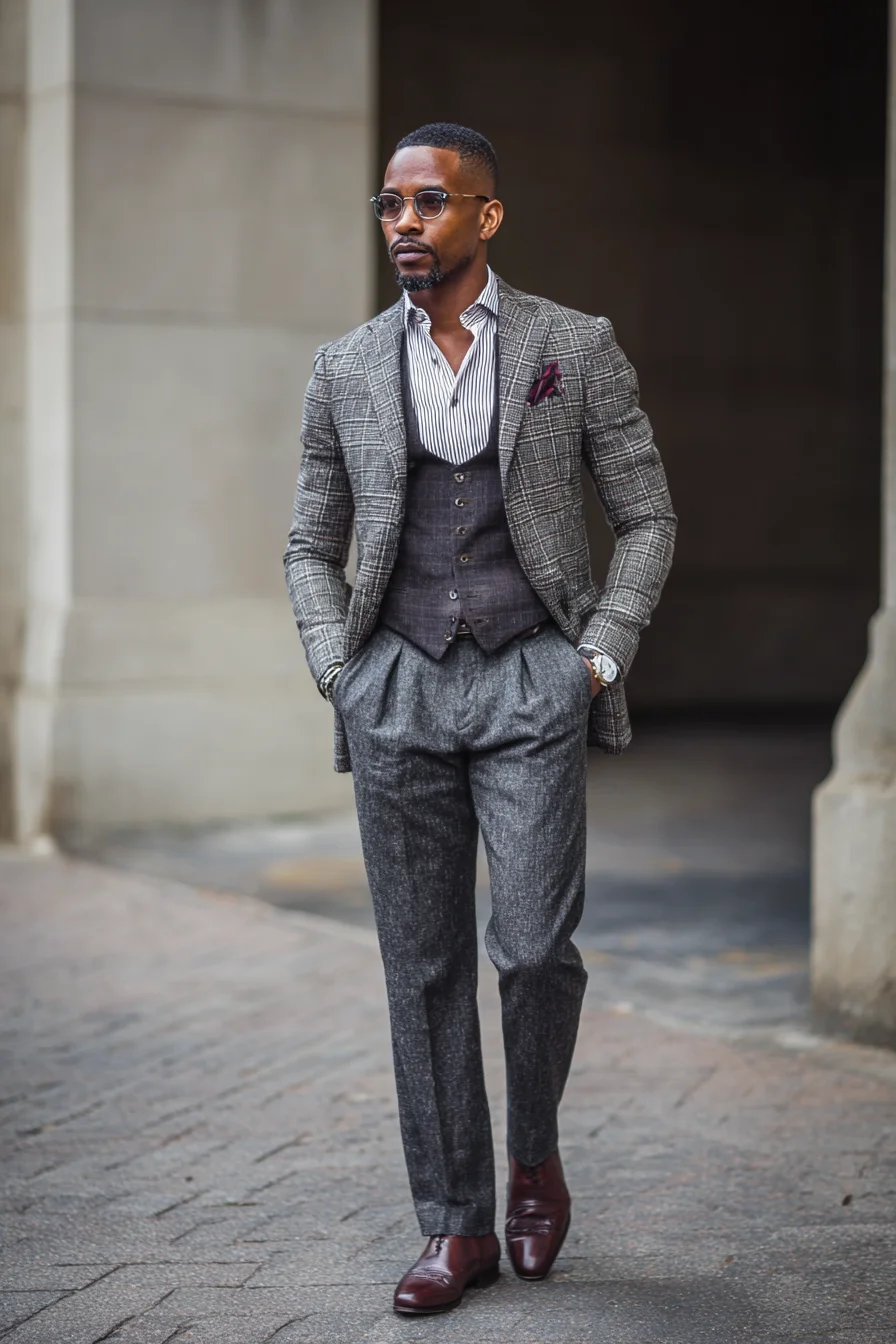 Tailored Tweed Blazer & Waistcoat — Smart-Casual Mens Styling