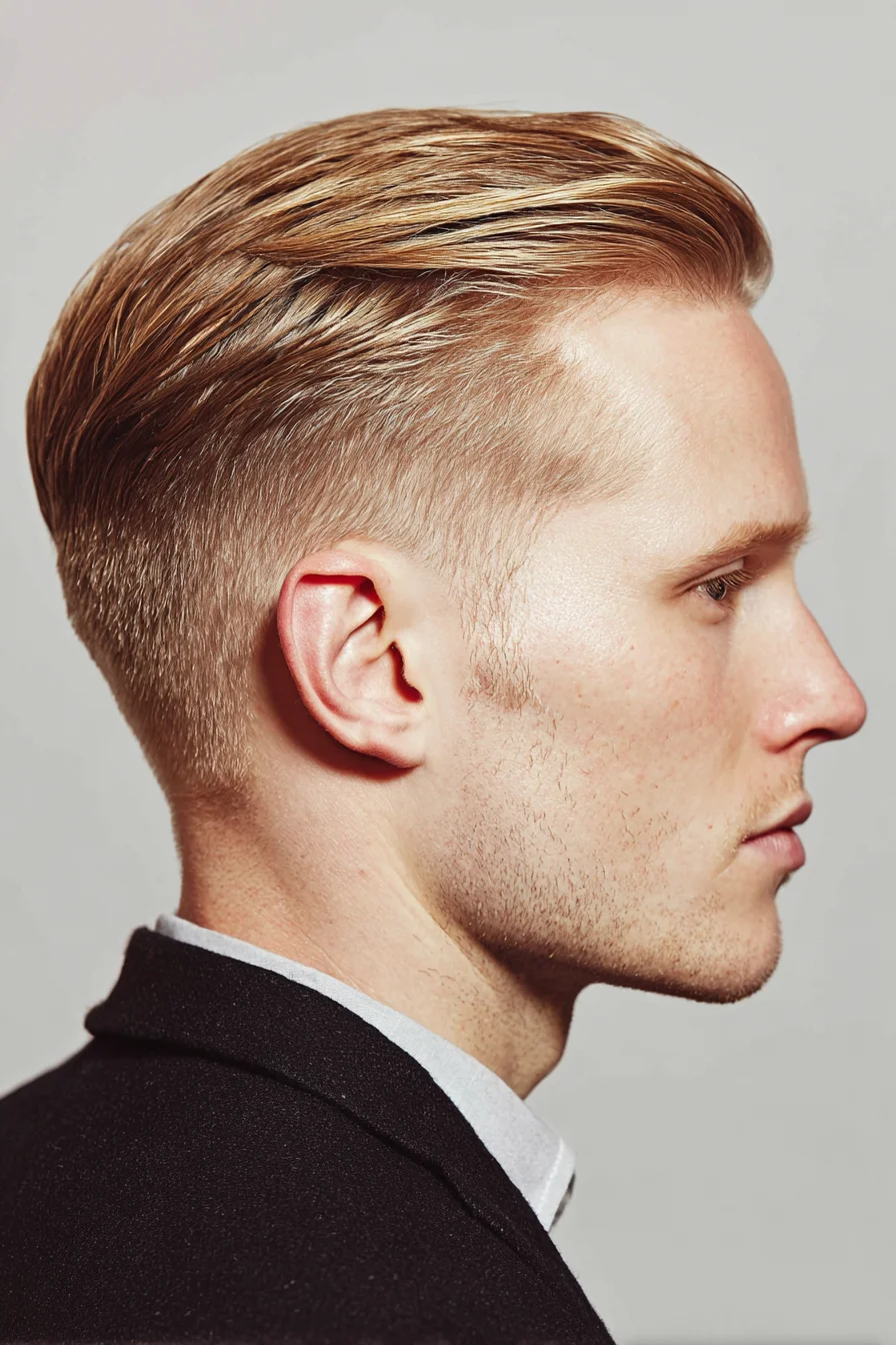 Tapered Slick-Back Pompadour for Men