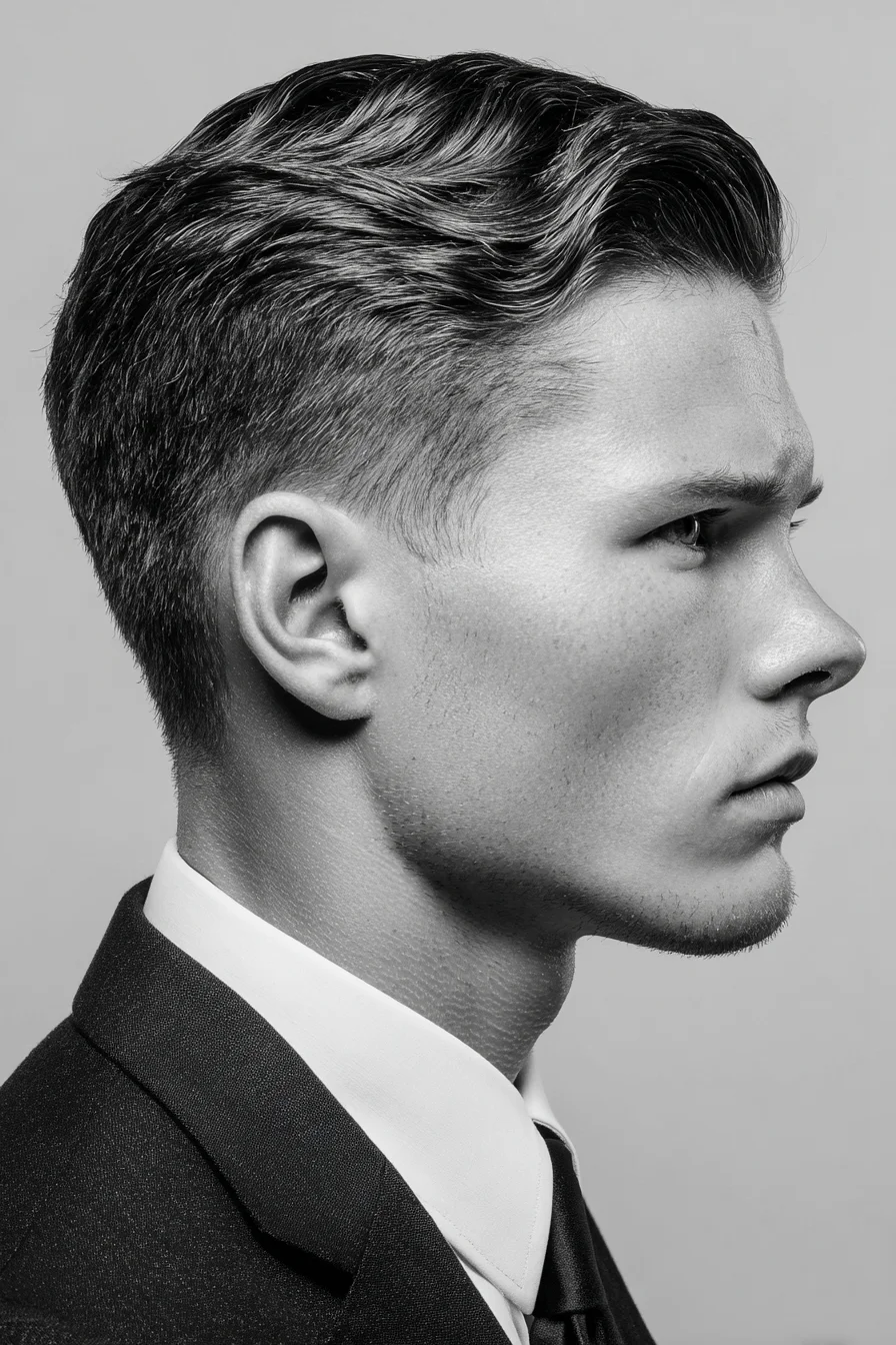 Tapered Textured Quiff — Modern Mens Short Sides with Waved Top