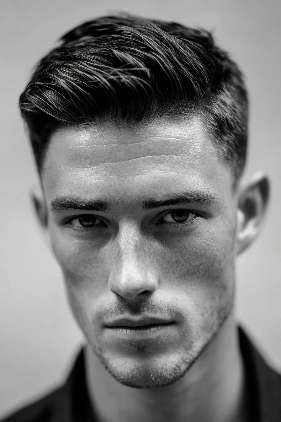 Textured Classic Quiff with Tapered Sides — Modern Mens Short Hairstyle