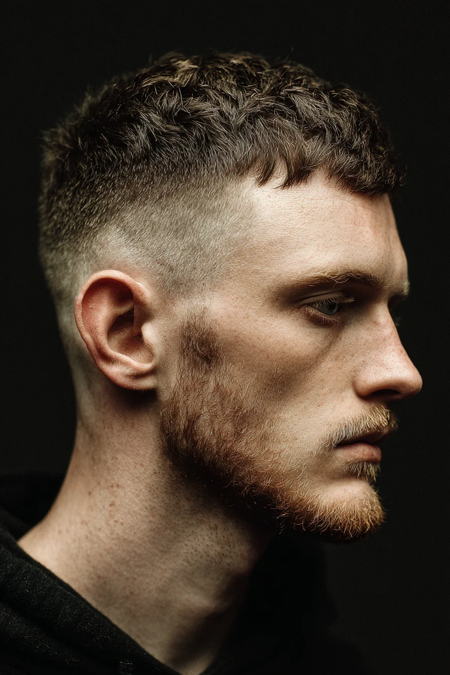 Textured Crop with High Skin Fade — Mens Short Fringe Hairstyle