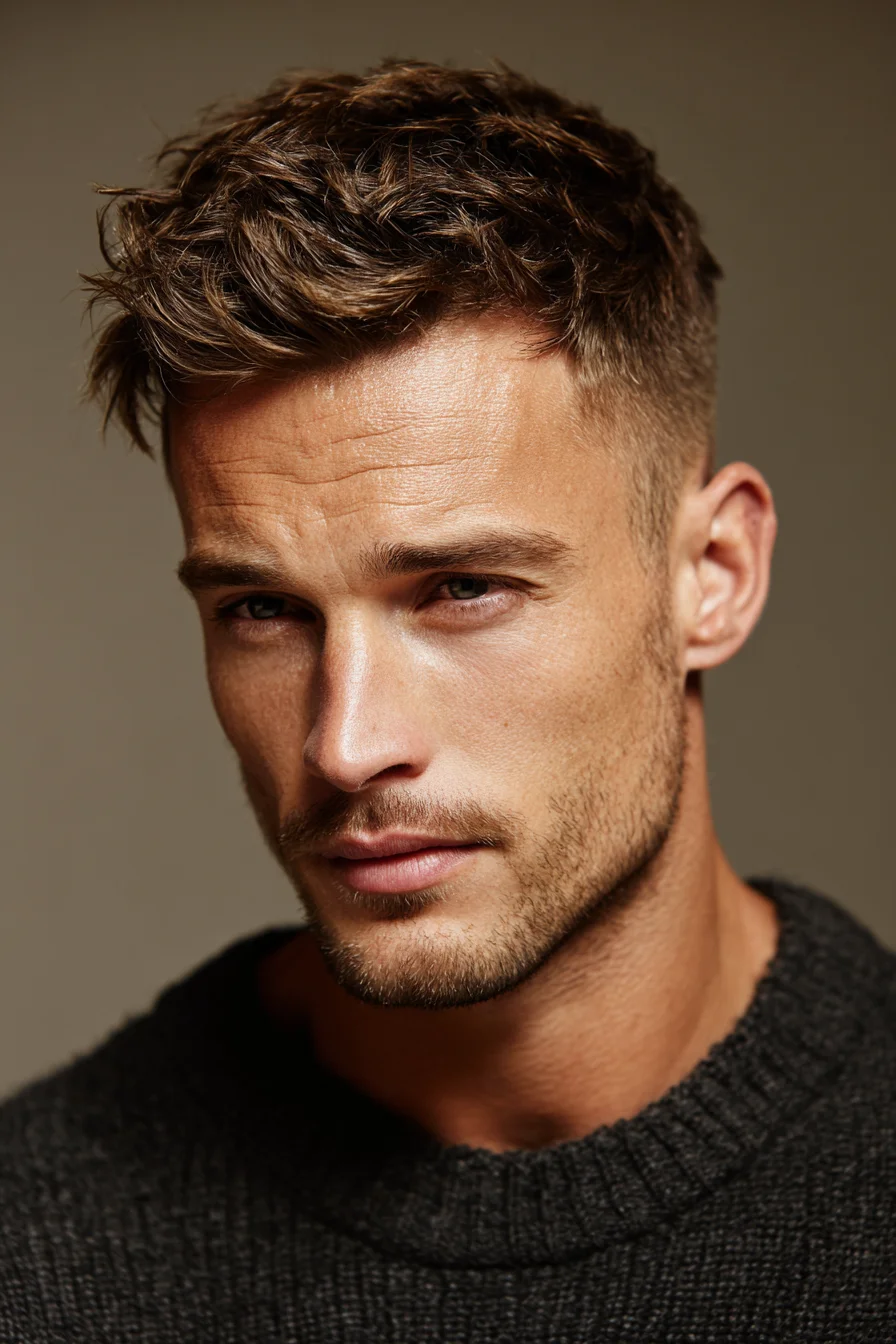 Textured Crop with Low Fade — Mens Short Sides and Messy Top