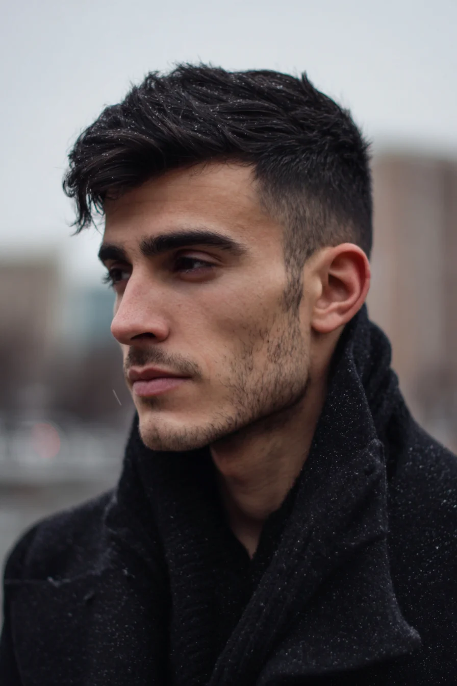 Textured Crop with Low Fade - Modern Mens Tousled Fringe
