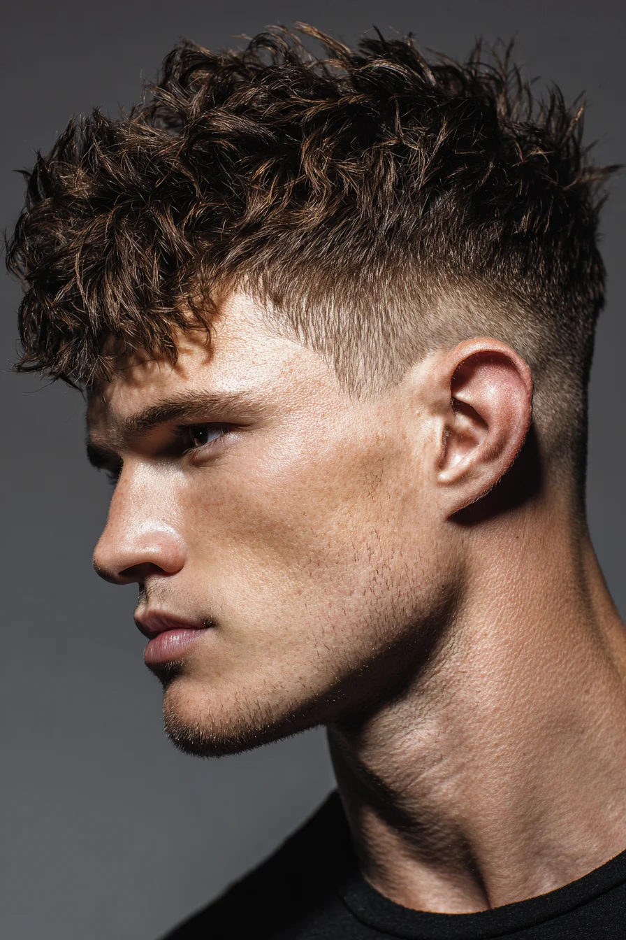 Textured Crop with Low Skin Fade — Modern Mens Short Fringe