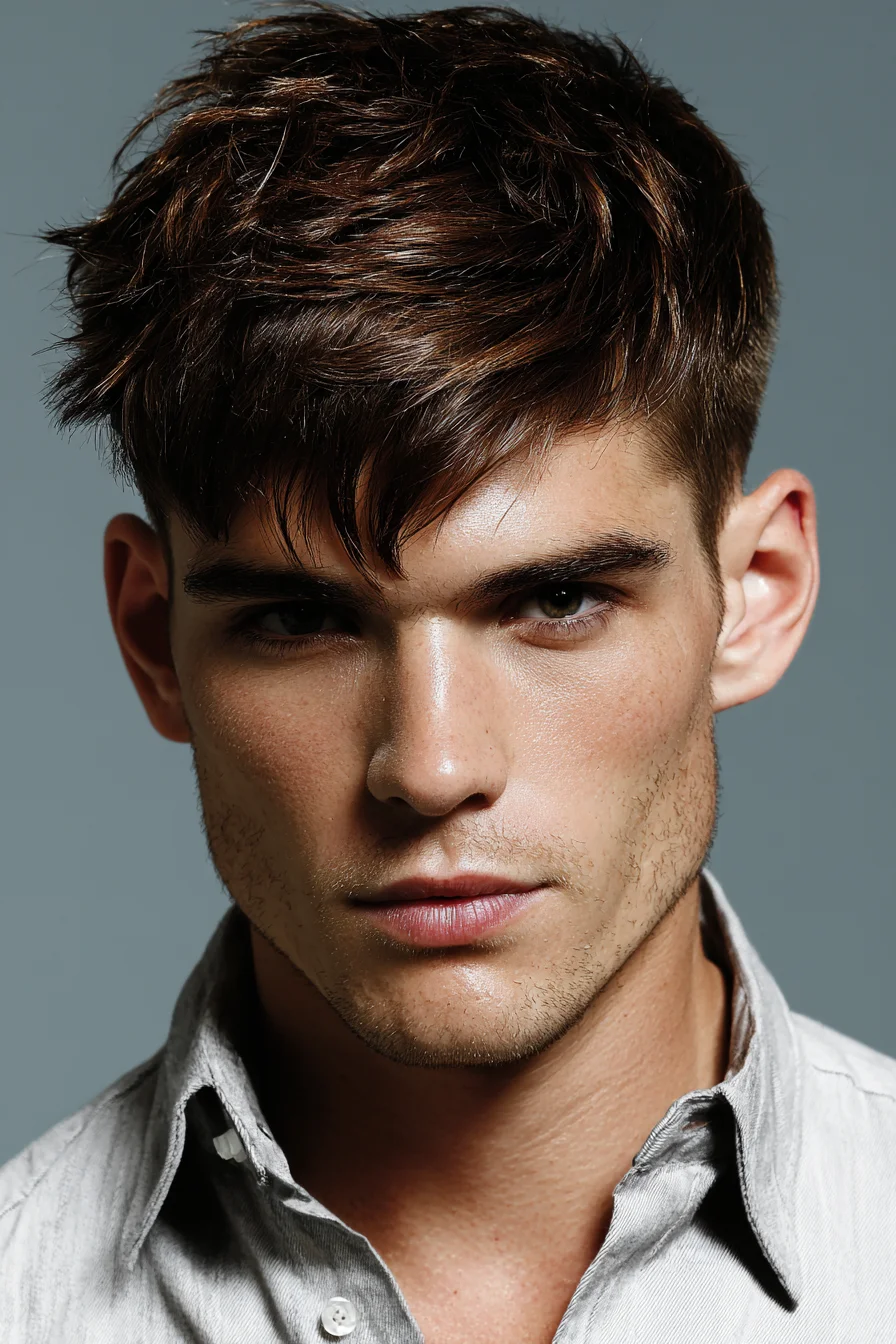 Textured Crop with Messy Fringe and Short Taper – Mens Haircut