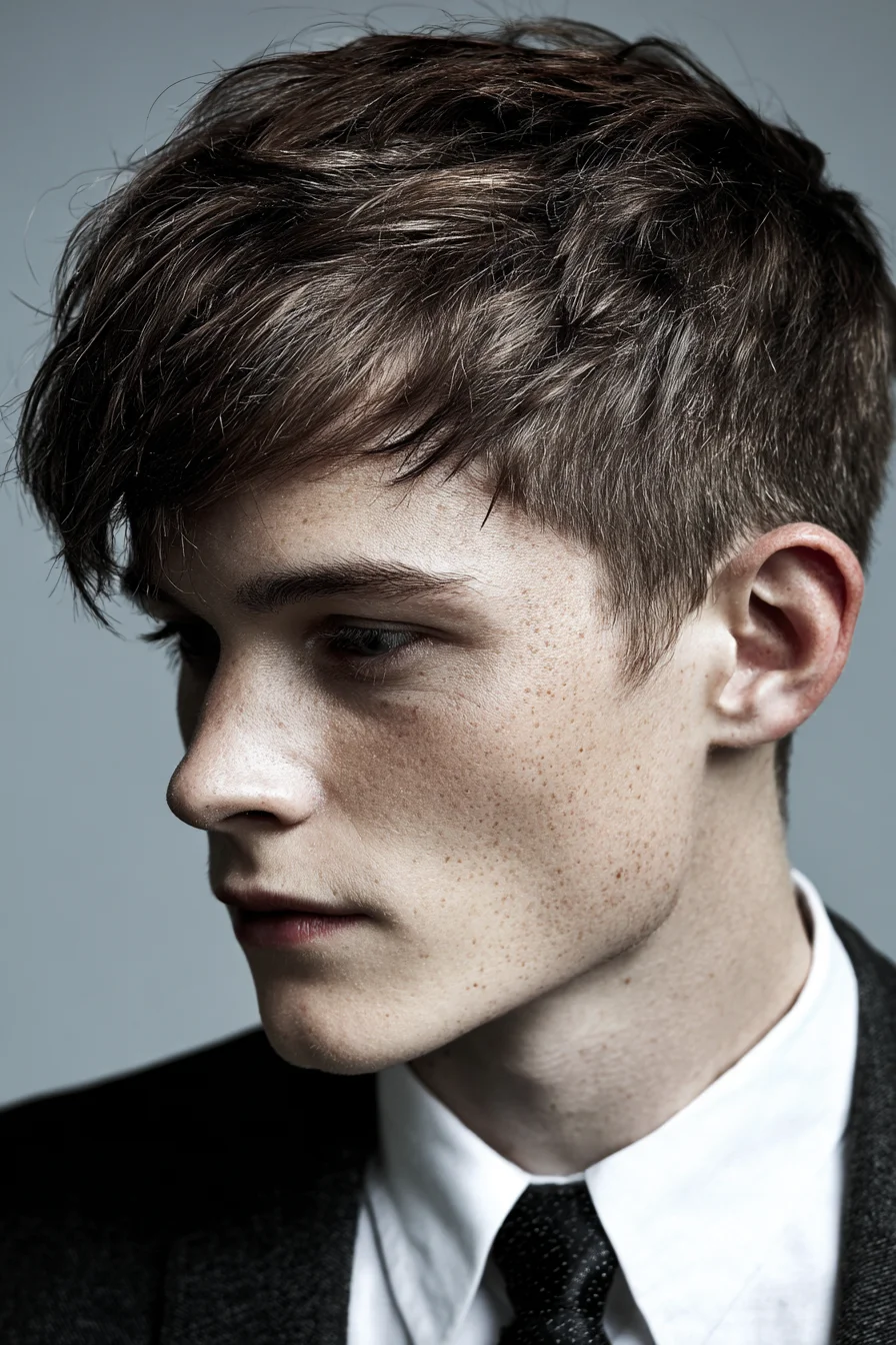 Textured Crop with Messy Fringe — Mens Short Sides, Longer Top
